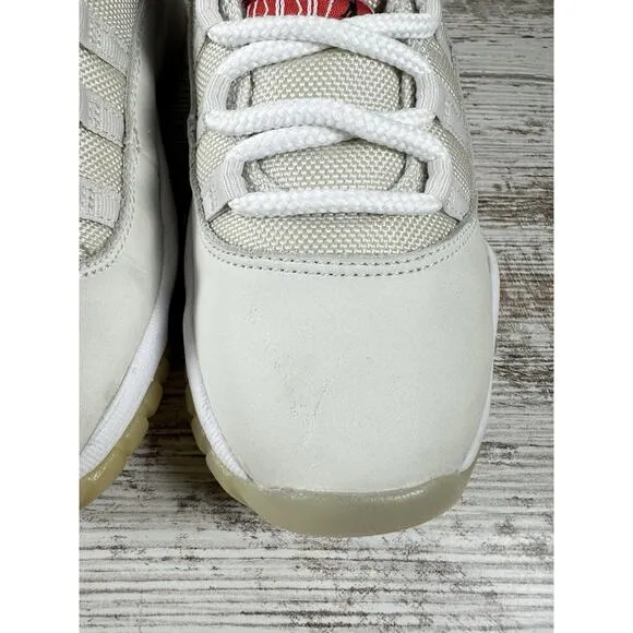 Youth Nike Air Jordan 11 Retro (GS) 'Platinum Tint' White Sneakers Sz 5Y