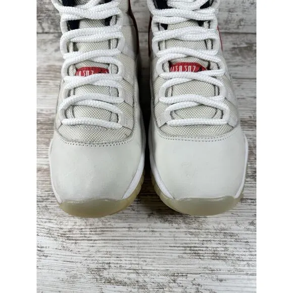 Youth Nike Air Jordan 11 Retro (GS) 'Platinum Tint' White Sneakers Sz 5Y