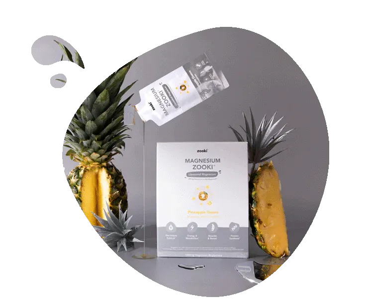 Zooki Liposomal Magnesium Bisglycinate 1500mg Pineapple 30 sachets